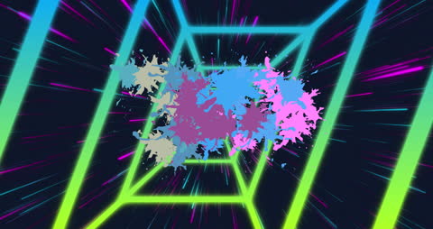 Vibrant Abstract Shapes in Psychedelic Animation