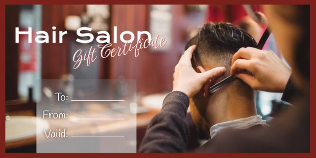 Hair Salon Gift Certificate with Barber Trim - Download Free Stock Templates Pikwizard.com