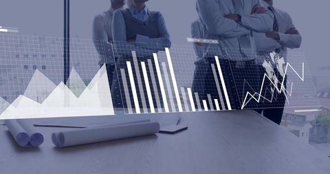 business professionals analyzing financial data on virtual screen - Download Free Stock Images Pikwizard.com