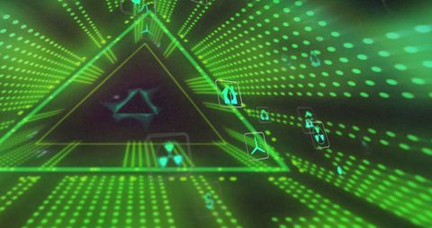 Green Ecology Icons in Futuristic Digital Tunnel - Download Free Stock Images Pikwizard.com