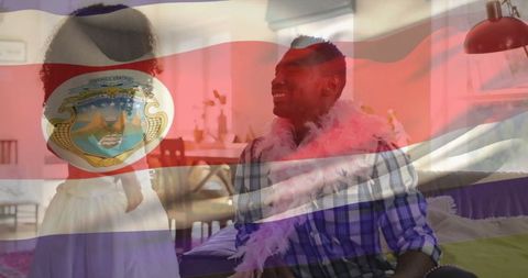 Joyful Family Moment with Father and Daughter at Home