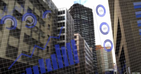 Innovative Data Analytics Visualization Over Cityscape