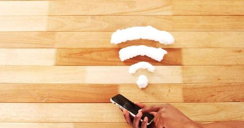 Modern connectivity concept with foam wi-fi symbol