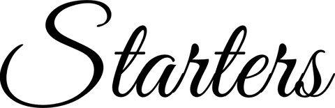 Starters text on transparent background for menus