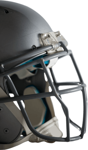 Close-up of transparent american football helmet design