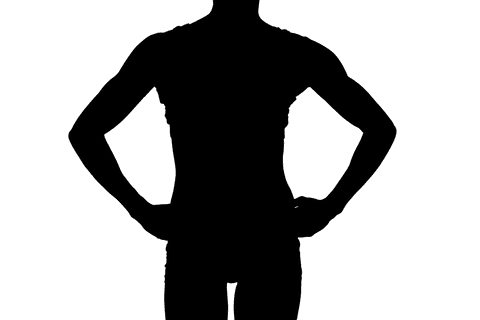 Transparent athletic male posing showing muscular form