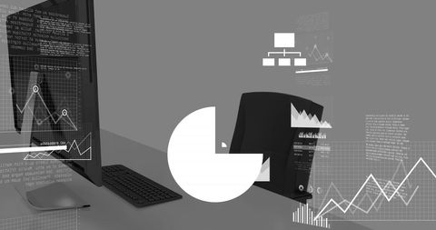 Data Processing Interfaces on Office Desks - Download Free Stock Images Pikwizard.com