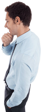 Transparent Profile of Businessman Thinking Hand on Chin - Download Free Stock Videos Pikwizard.com