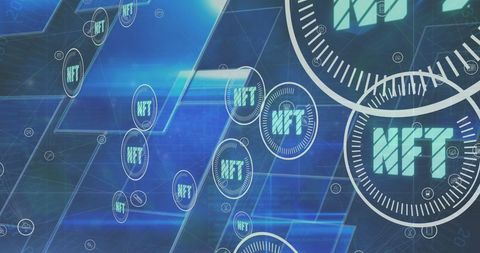 Futuristic NFT Concept with Blockchain Elements - Download Free Stock Images Pikwizard.com