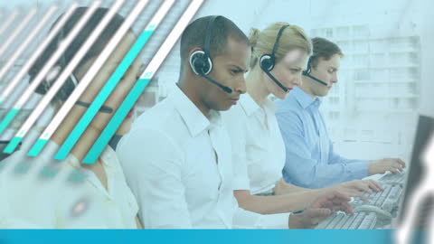 Diverse Customer Service Team in Modern Office