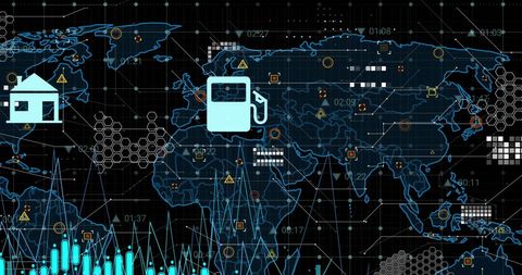 Global Data Processing Concept Illustrated on World Map - Download Free Stock Images Pikwizard.com