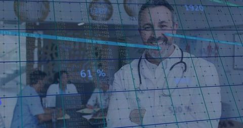 Doctor Sharing Medical Insights in High-Tech Meeting Environment