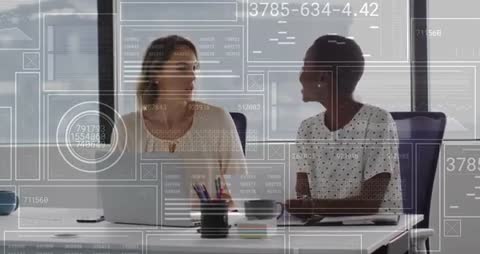 Business Collaboration in Modern High-Tech Office Environment