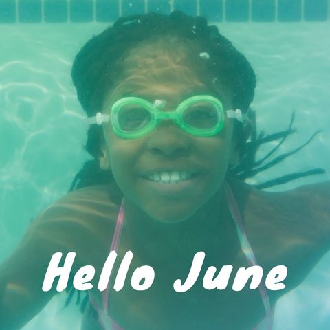 underwater smiling girl saying hello june - Download Free Stock Templates Pikwizard.com