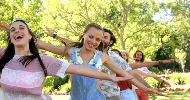 Happy Group of Friends Enjoying Outdoor Activities in Park - Download Free Stock Images Pikwizard.com