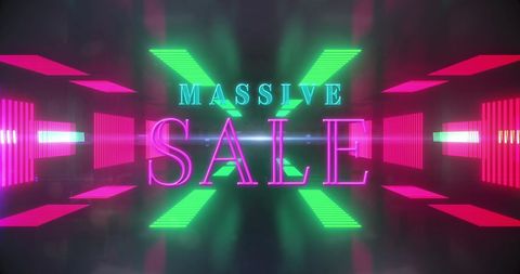 Neon lights display massive sale announcement