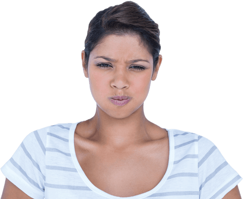 angry woman frowning on transparent background, intent expression - Download Free Stock Videos Pikwizard.com