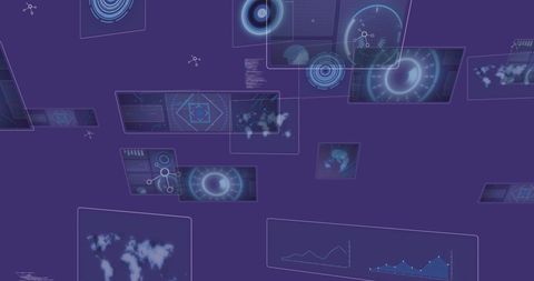 Holographic Global Interface Elements on Modern Abstract Background - Download Free Stock Images Pikwizard.com
