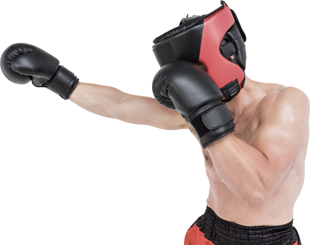 Transparent Side View of Boxer Punching Straight with Full Gear - Download Free Stock Videos Pikwizard.com