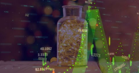 Glass Jar Fairy Lights Amidst Stock Market Projections