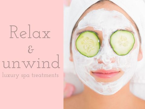 relaxing spa facial with soothing cucumber slices - Download Free Stock Templates Pikwizard.com