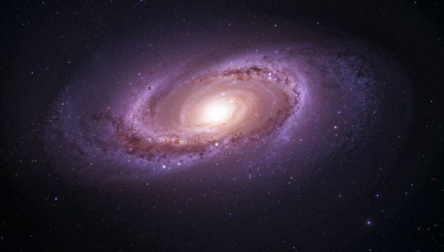Luminescent Spiral Galaxy in Deep Space with Radiant Core
