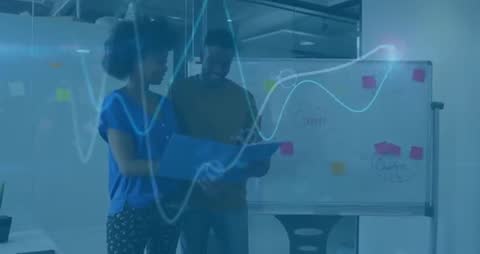 Business Team Analyzing Data with Futuristic Technology