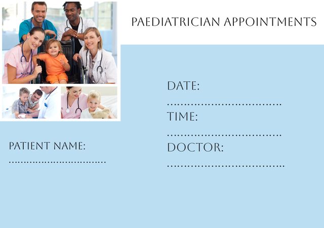 Paediatric Appointments Template with Diverse Doctors and Children - Download Free Stock Templates Pikwizard.com