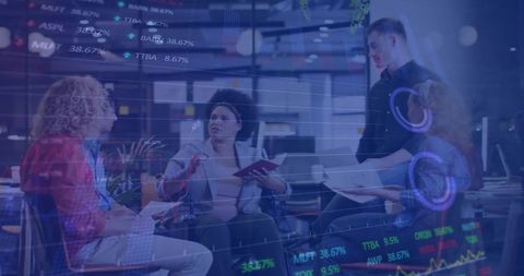 Innovative Team Collaborating with Digital Financial Analytics