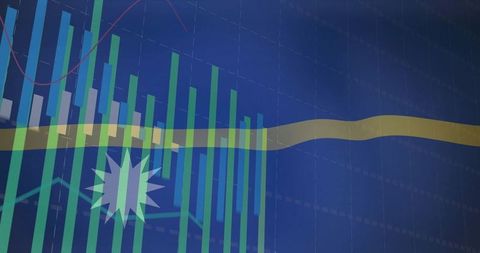 Creative Data Visualization with Multi-Colored Graphs on Digital Dashboard