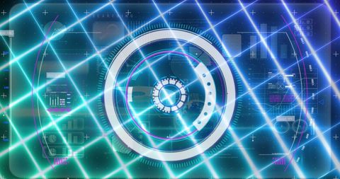 Futuristic Digital Data Interface with Glowing Grid - Download Free Stock Images Pikwizard.com