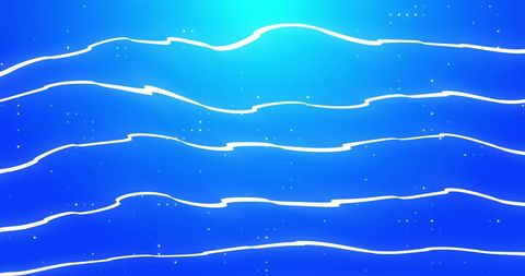 Abstract fluid white waves on bright blue background