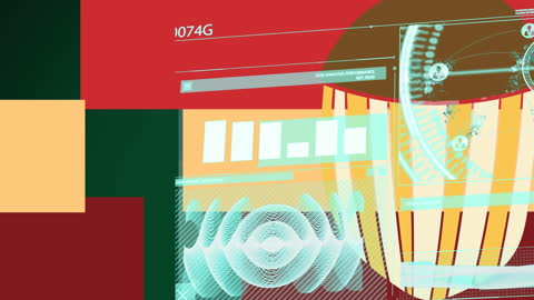 Abstract Globe with Digital Data Interface on Colorful Background