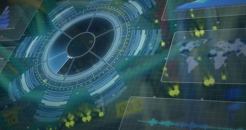 Futuristic Data Processing Interface with High-Tech Scanner - Download Free Stock Images Pikwizard.com