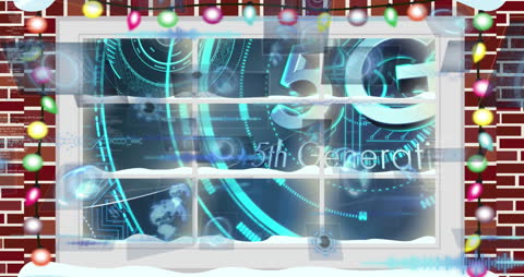 Festive Window Overlooking 5G Technology Animation