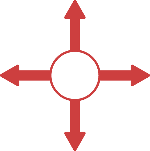 Red Circular Arrow Icon with Four Directions on Transparent - Download Free Stock Videos Pikwizard.com