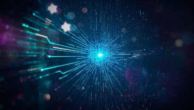 Dynamic Neon Circuit Board Symmetry in Futuristic Cyberspace