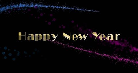 Festive Happy New Year Message with Glowing Lights and Sparkles - Download Free Stock Images Pikwizard.com