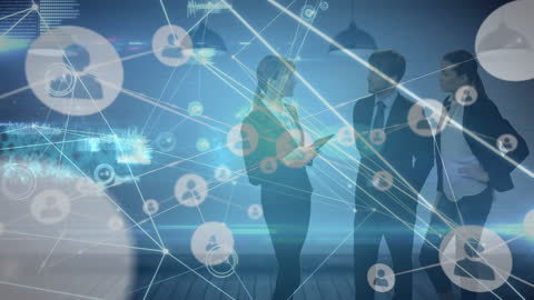 Business Team Analyzing Digital Network Connections