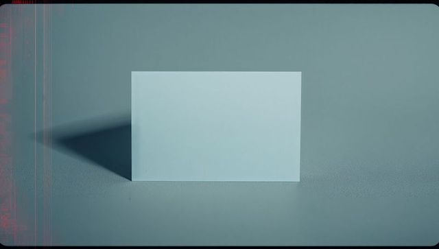 Blank Card Casting Shadow in Minimalistic Setting