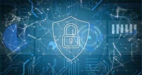 Digital Encryption Shield with Secure Online Connections - Download Free Stock Images Pikwizard.com
