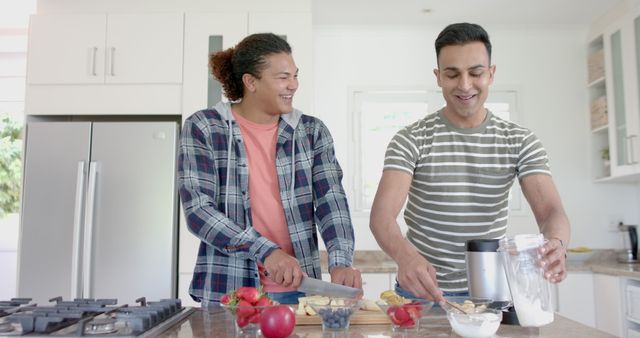 Diverse Friends Preparing Healthy Breakfast in Modern Kitchen - Download Free Stock Images Pikwizard.com