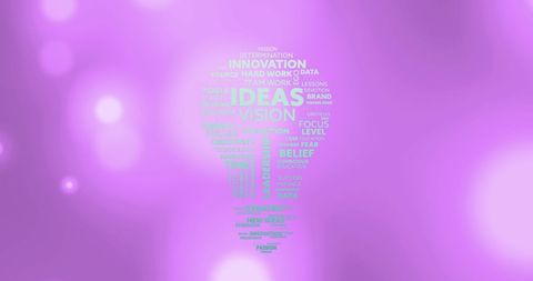 Inspirational Light Bulb Formed by Words on Purple Background - Download Free Stock Images Pikwizard.com