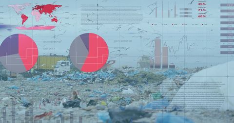 Finance Data Overlooking Landfill Pollution Concept - Download Free Stock Images Pikwizard.com