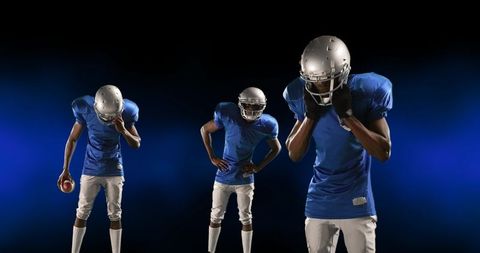 Diverse American Football Players in Uniform Celebrating