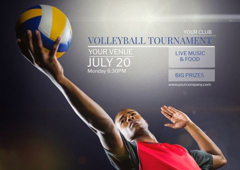 Dynamic Volleyball Tournament Promotion Flyer Template - Download Free Stock Templates Pikwizard.com