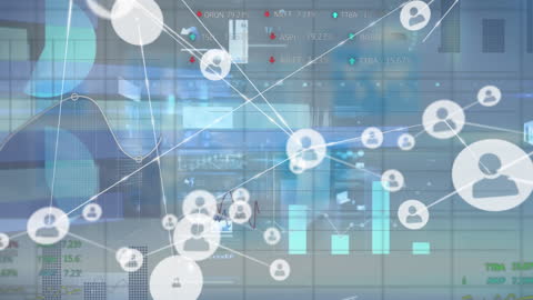 Digital Network Connections Over Global Business Data
