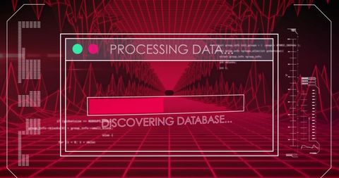 Digital Data Processing in Futuristic Red Tunnel Interface - Download Free Stock Images Pikwizard.com