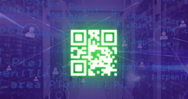 QR Code with Digital Network Connections in Data Center - Download Free Stock Images Pikwizard.com