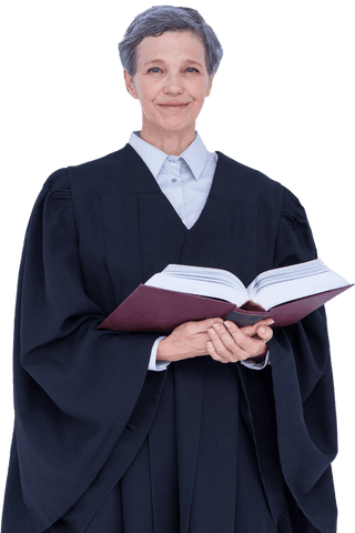 smiling female judge with book transparent background - Download Free Stock Videos Pikwizard.com